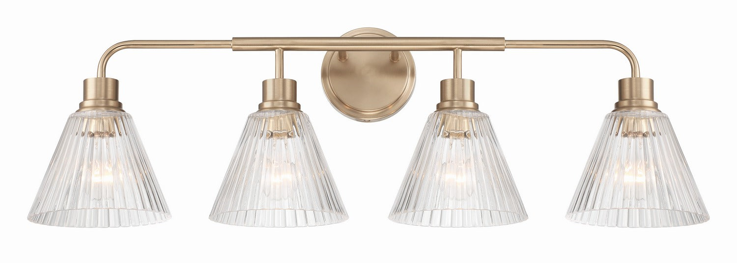 Craftmade - 61104-CPZ - Four Light Vanity - Pleated - Premium Bronze