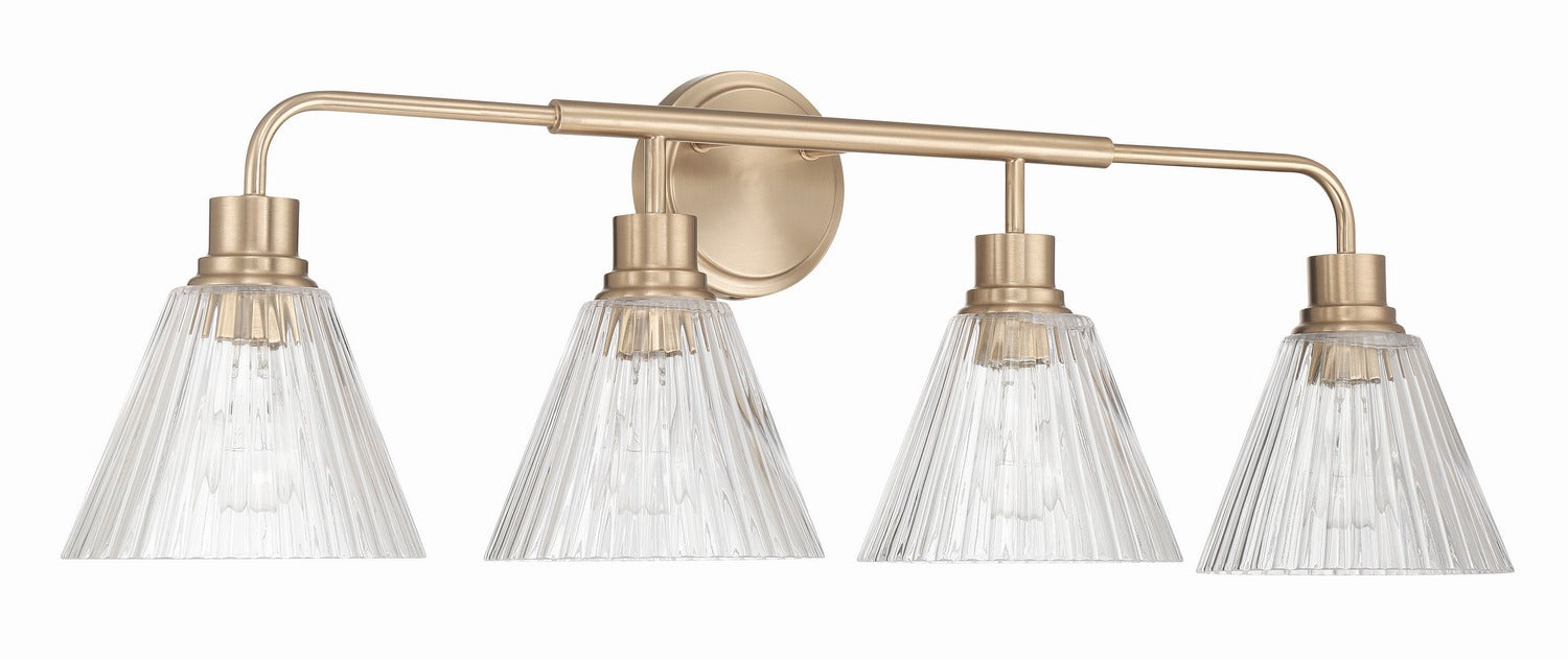 Craftmade - 61104-CPZ - Four Light Vanity - Pleated - Premium Bronze