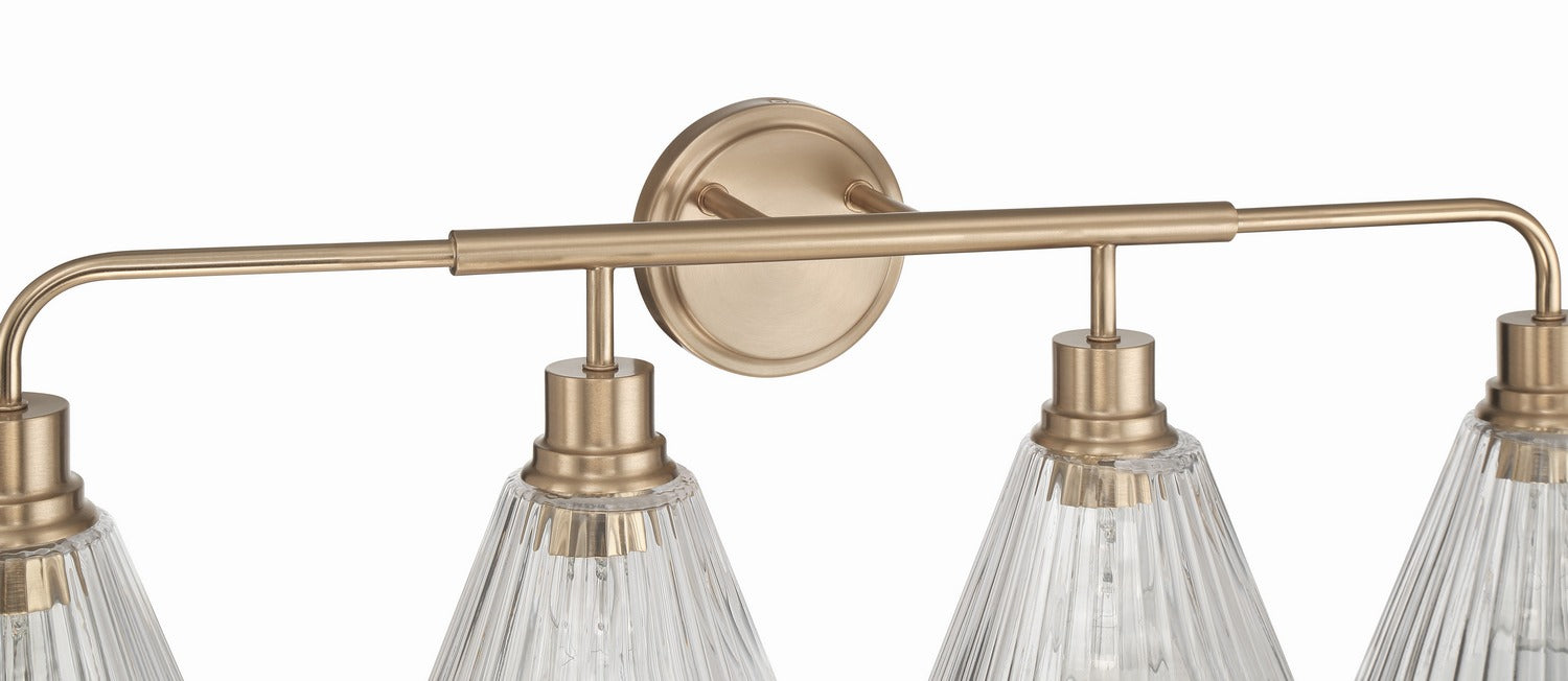 Craftmade - 61104-CPZ - Four Light Vanity - Pleated - Premium Bronze