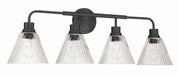 Craftmade - 61104-FB - Four Light Vanity - Pleated - Flat Black