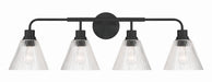 Craftmade - 61104-FB - Four Light Vanity - Pleated - Flat Black