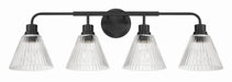Craftmade - 61104-FB - Four Light Vanity - Pleated - Flat Black