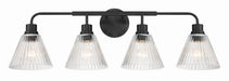 Craftmade - 61104-FB - Four Light Vanity - Pleated - Flat Black