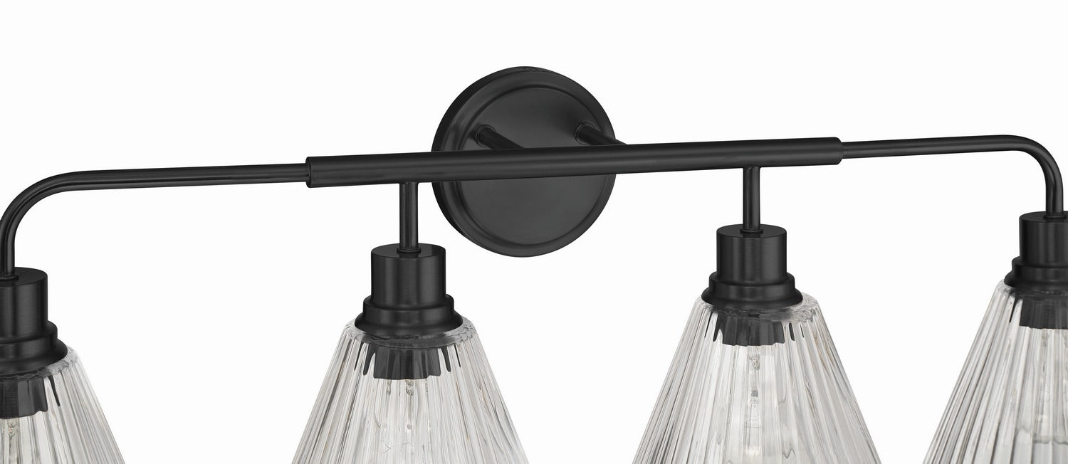 Craftmade - 61104-FB - Four Light Vanity - Pleated - Flat Black