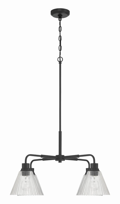 Craftmade - 61124-FB - Four Light Chandelier - Pleated - Flat Black