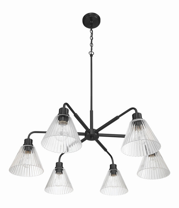 Craftmade - 61126-FB - Six Light Chandelier - Pleated - Flat Black
