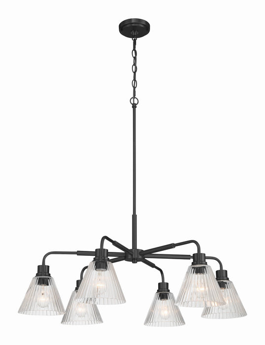 Craftmade - 61126-FB - Six Light Chandelier - Pleated - Flat Black