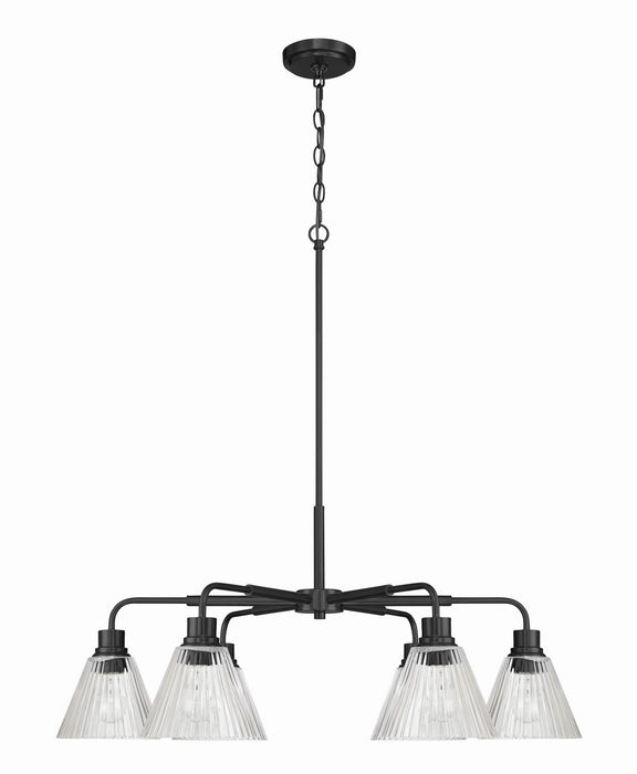 Craftmade - 61126-FB - Six Light Chandelier - Pleated - Flat Black