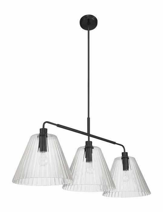 Craftmade - 61173-FB - Three Light Vanity - Pleated - Flat Black