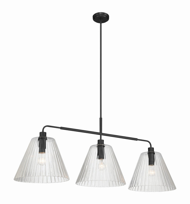 Craftmade - 61173-FB - Three Light Vanity - Pleated - Flat Black