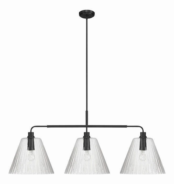 Craftmade - 61173-FB - Three Light Vanity - Pleated - Flat Black
