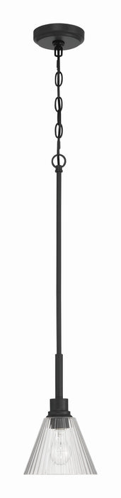Craftmade - 61191-FB - One Light Mini Pendant - Pleated - Flat Black