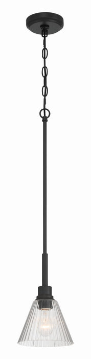 Craftmade - 61191-FB - One Light Mini Pendant - Pleated - Flat Black