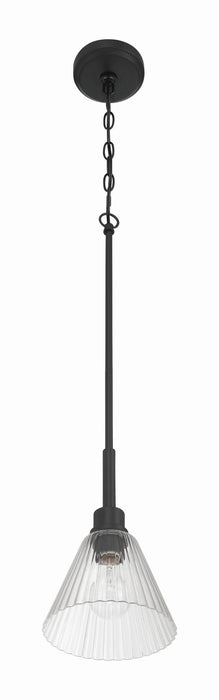 Craftmade - 61191-FB - One Light Mini Pendant - Pleated - Flat Black
