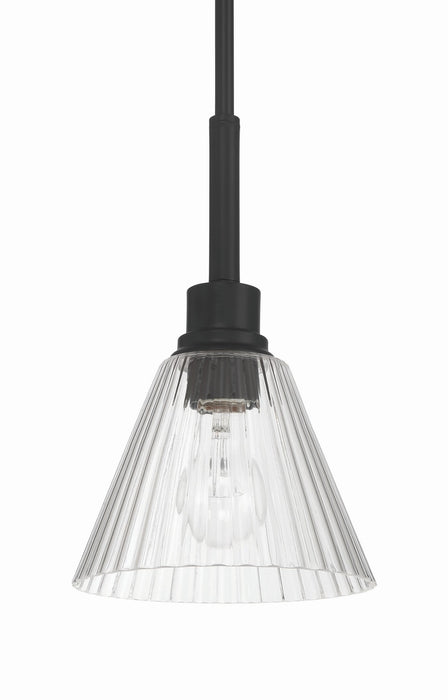Craftmade - 61191-FB - One Light Mini Pendant - Pleated - Flat Black