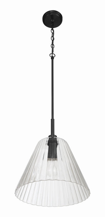 Craftmade - 61192-FB - One Light Pendant - Pleated - Flat Black