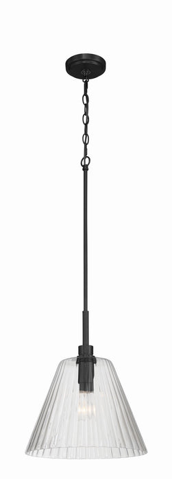 Craftmade - 61192-FB - One Light Pendant - Pleated - Flat Black