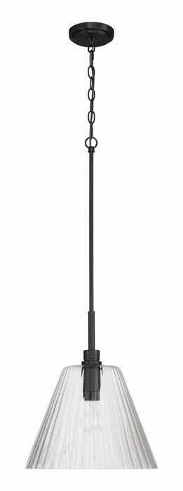 Craftmade - 61192-FB - One Light Pendant - Pleated - Flat Black
