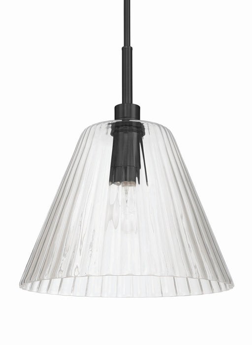 Craftmade - 61192-FB - One Light Pendant - Pleated - Flat Black