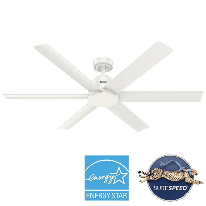 Hunter - 51831 - 60" Ceiling Fan - Kennicott - Fresh White