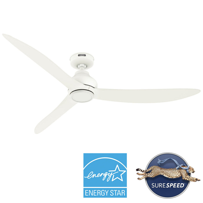 Hunter - 52812 - 60" Ceiling Fan - Mazzini - Matte White