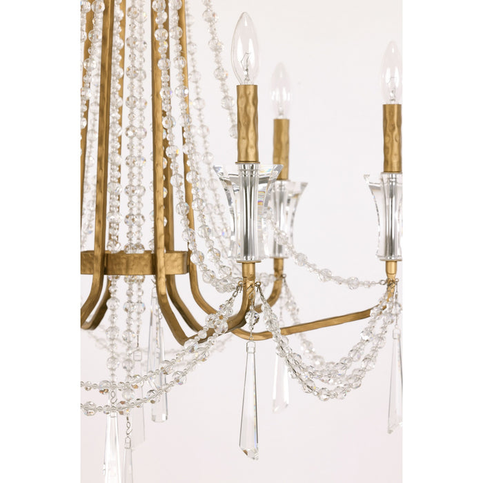 Varaluz - 270C06BK - Six Light Chandelier - Barcelona - Brass Kisser