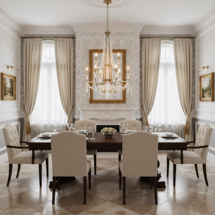 Varaluz - 270C09BK - Nine Light Chandelier - Barcelona - Brass Kisser