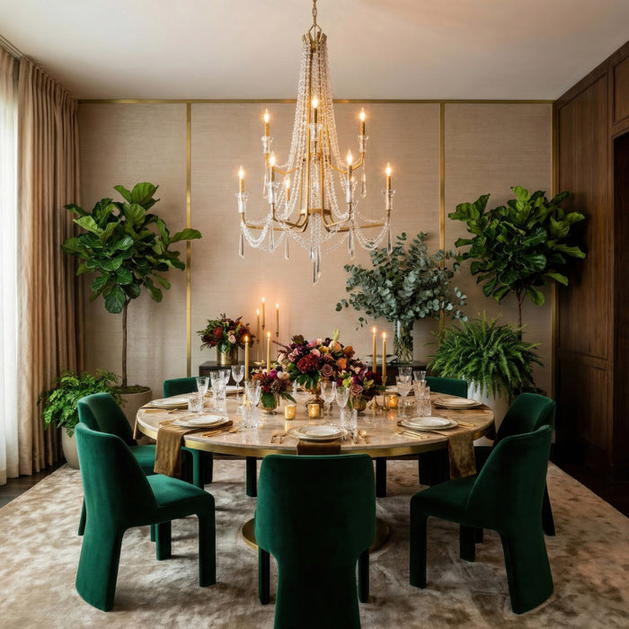 Varaluz - 270C09BK - Nine Light Chandelier - Barcelona - Brass Kisser