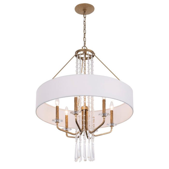 Varaluz - 270P06BK - Six Light Pendant - Barcelona - Brass Kisser