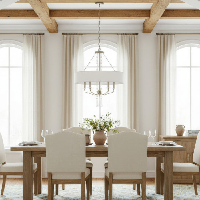 Varaluz - 270P06TR - Six Light Pendant - Barcelona - Transcend Silver