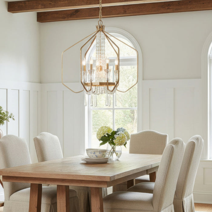 Varaluz - 270P07BK - Seven Light Pendant - Barcelona - Brass Kisser