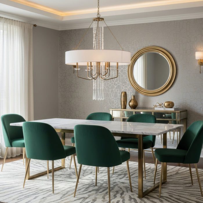 Varaluz - 270P09BK - Nine Light Pendant - Barcelona - Brass Kisser