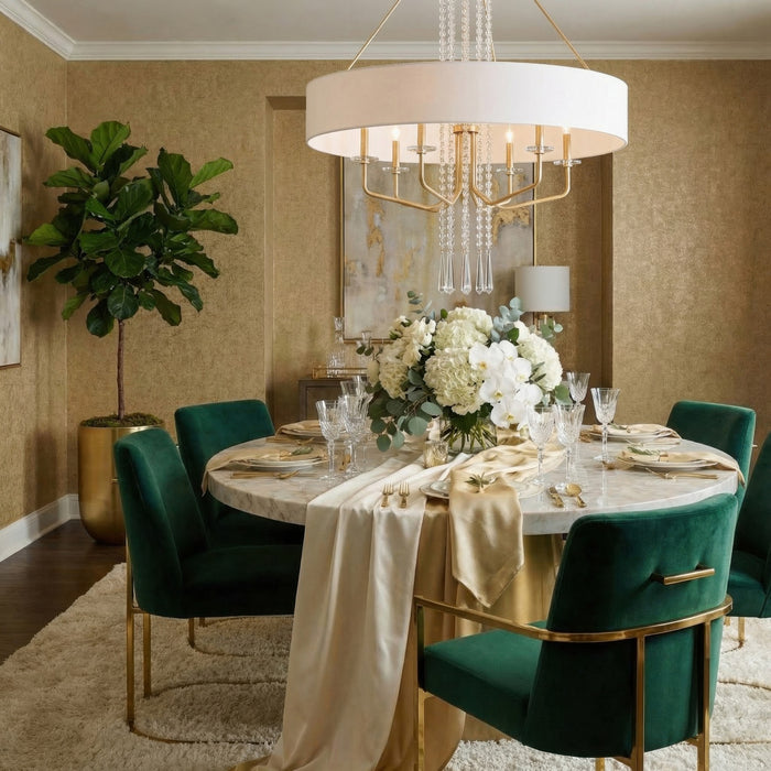 Varaluz - 270P09TR - Nine Light Pendant - Barcelona - Transcend Silver