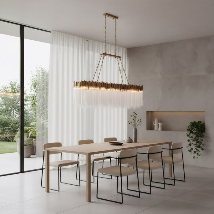 Varaluz - 309N12HG - 12 Light Linear Chandelier - Matrix - Havana Gold