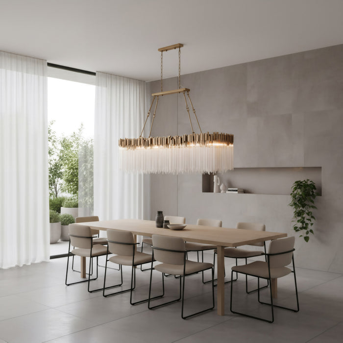 Varaluz - 309N12HG - 12 Light Linear Chandelier - Matrix - Havana Gold