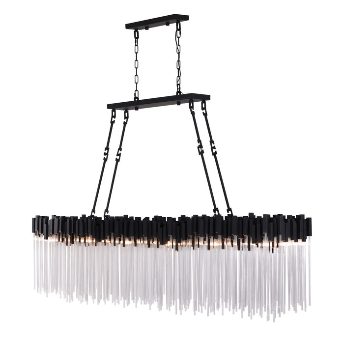 Varaluz - 309N12MBFG - 12 Light Linear Chandelier - Matrix - Matte Black/French Gold