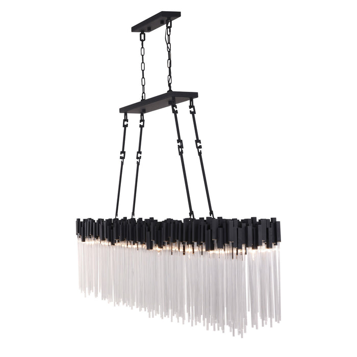 Varaluz - 309N12MBFG - 12 Light Linear Chandelier - Matrix - Matte Black/French Gold