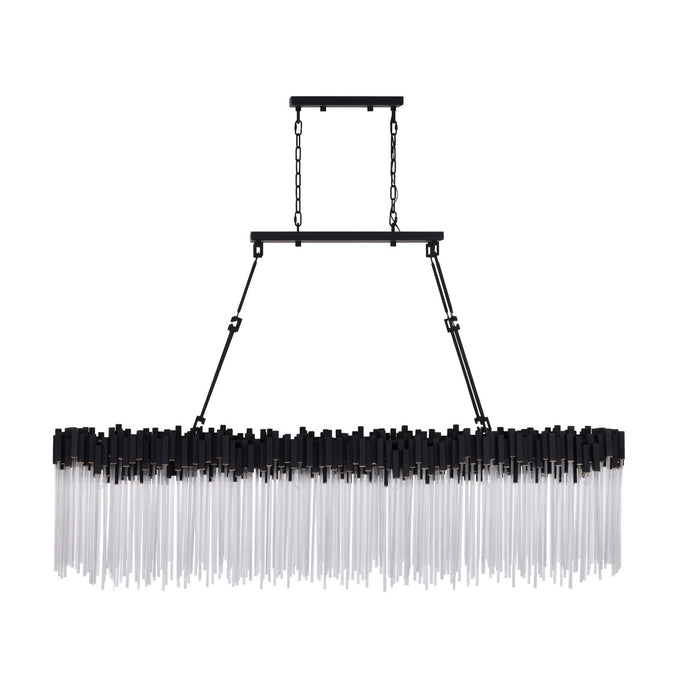 Varaluz - 309N12MBFG - 12 Light Linear Chandelier - Matrix - Matte Black/French Gold