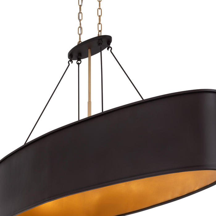 Varaluz - 323N05DBFG - Five Light Linear Pendant - Cannery - Dark Bronze / French Gold
