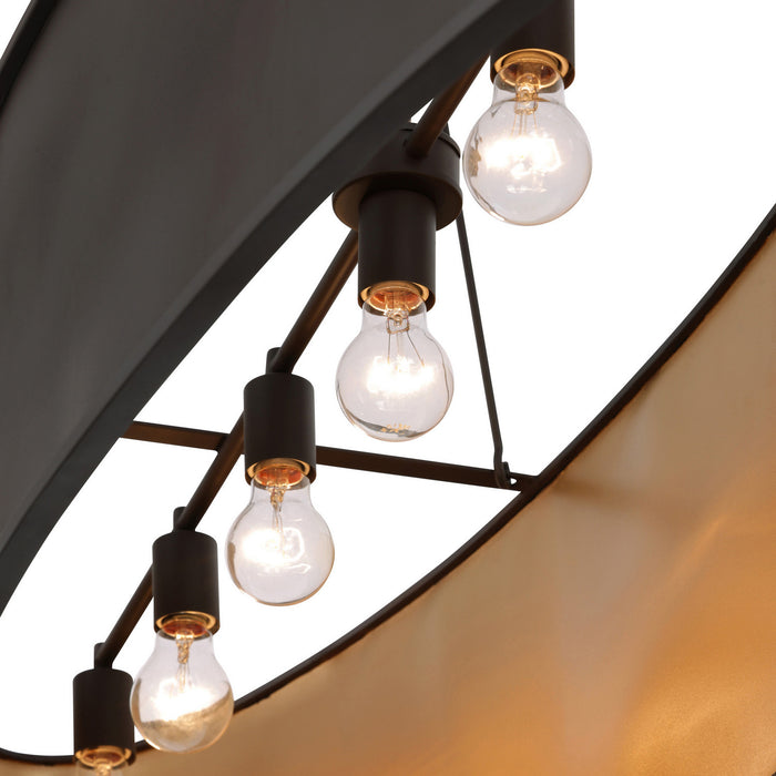 Varaluz - 323N05DBFG - Five Light Linear Pendant - Cannery - Dark Bronze / French Gold