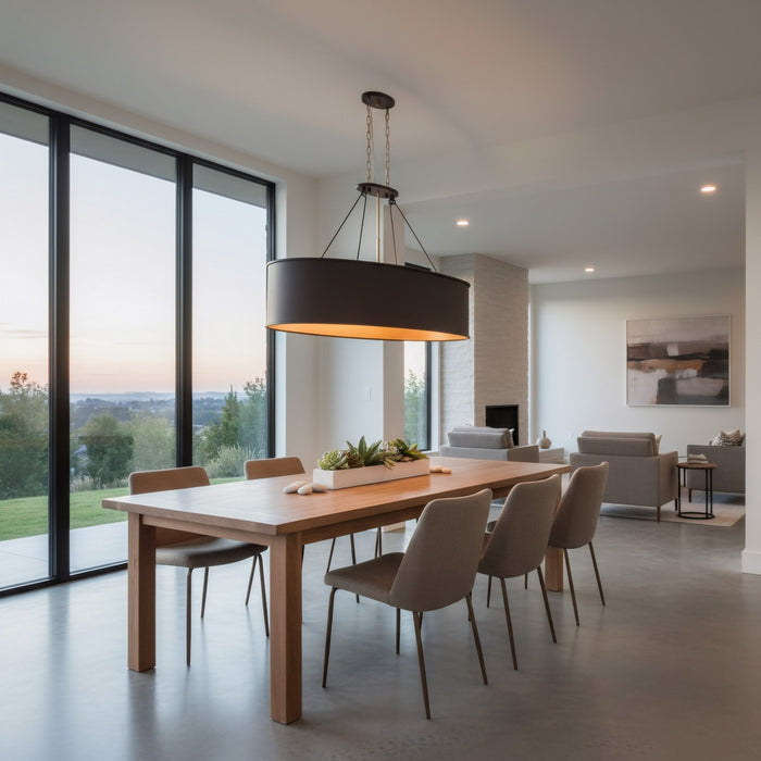 Varaluz - 323N05DBFG - Five Light Linear Pendant - Cannery - Dark Bronze / French Gold