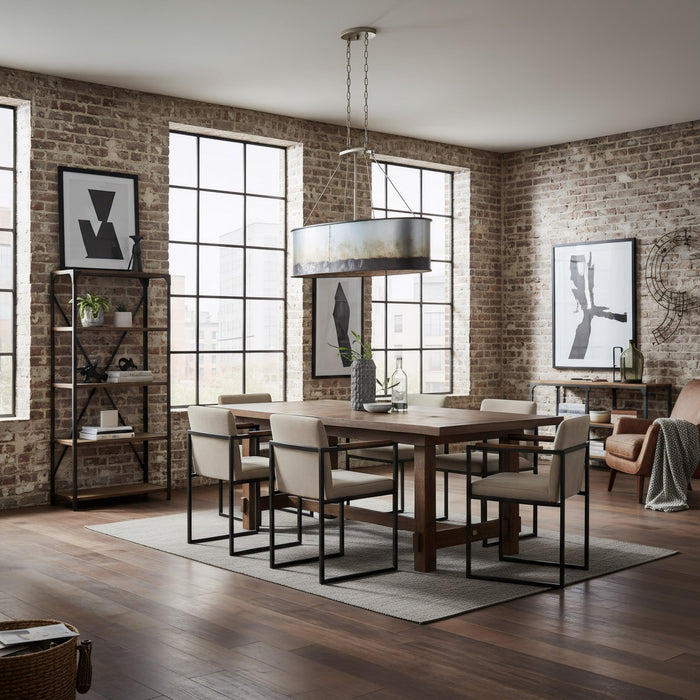 Varaluz - 323N05OG - Five Light Linear Pendant - Cannery - Ombre Galvanized