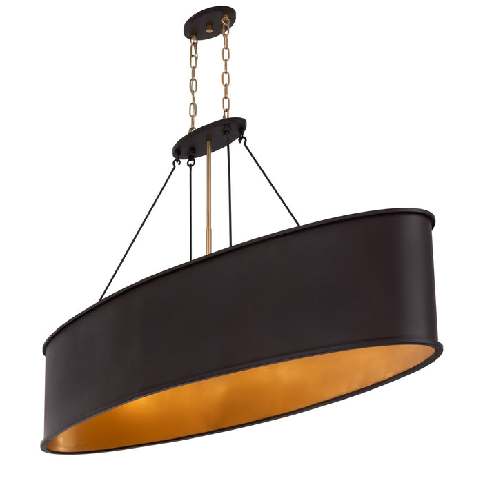 Varaluz - 323N07DBFG - Seven Light Linear Pendant - Cannery - Dark Bronze / French Gold