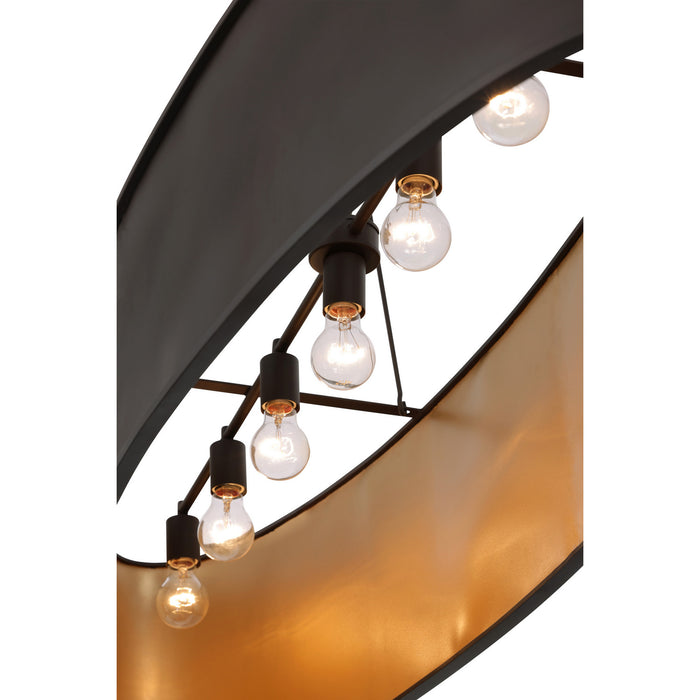 Varaluz - 323N07DBFG - Seven Light Linear Pendant - Cannery - Dark Bronze / French Gold