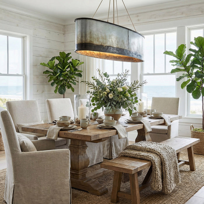 Varaluz - 323N07OG - Seven Light Linear Pendant - Cannery - Ombre Galvanized