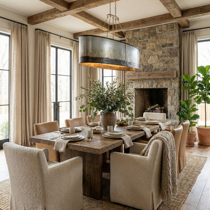 Varaluz - 323N07OG - Seven Light Linear Pendant - Cannery - Ombre Galvanized