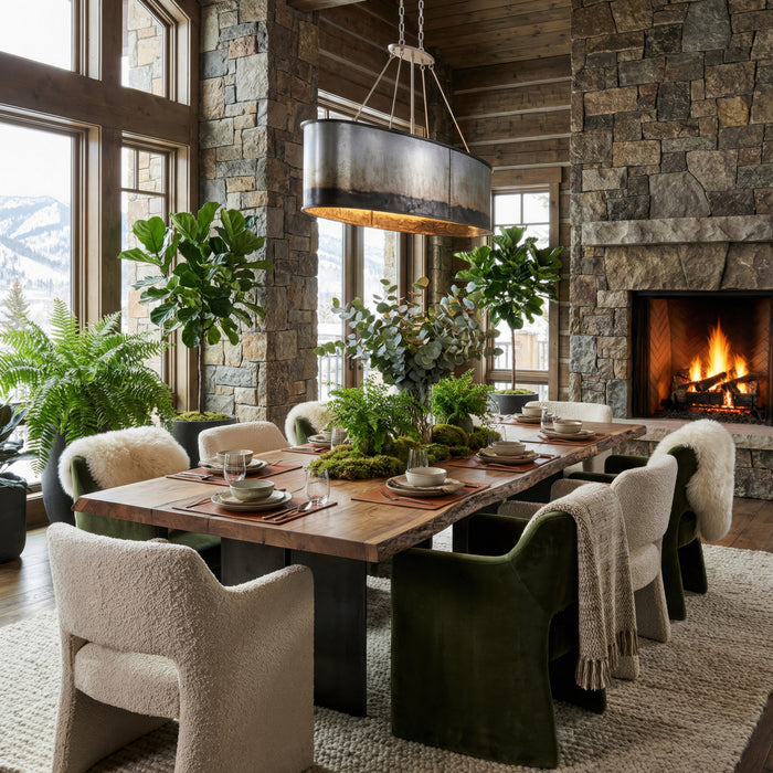 Varaluz - 323N07OG - Seven Light Linear Pendant - Cannery - Ombre Galvanized