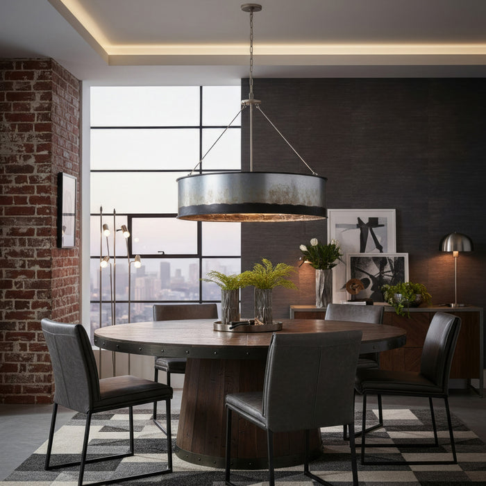 Varaluz - 323P06OG - Six Light Pendant - Cannery - Ombre Galvanized