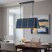 Varaluz - 536N04FBBRZ - Four Light Linear Pendant - Brasserie - French Blue/Heritage Bronze
