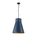 Varaluz - 536P01FBBRZ - One Light Pendant - Brasserie - French Blue/Heritage Bronze